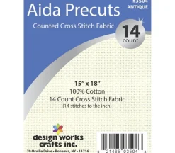 Design Works Antique White 14 count Aida Cloth, 15-inches by 18-inches. #3504