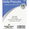 Design Works White 14 count Aida Cloth, 15-inches by 18-inches. #3503