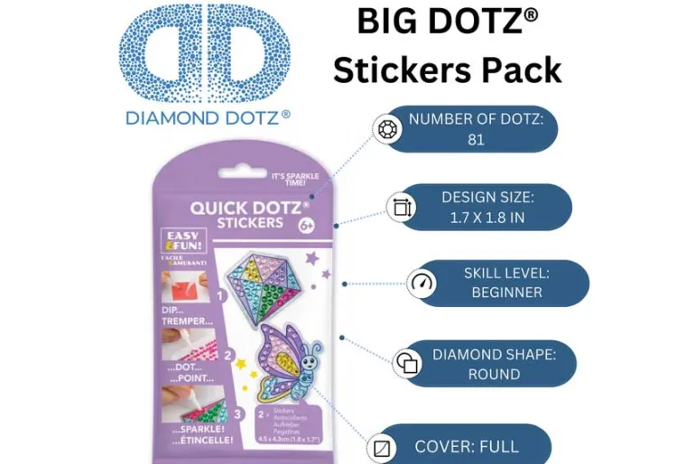 Diamond Dotz BIG DOTZ Sticker Kit – Star Rainbow 2pc Set