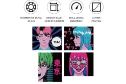 Diamond Dotz DOTZIES Neon Flock Kit – Anime 4pc Set