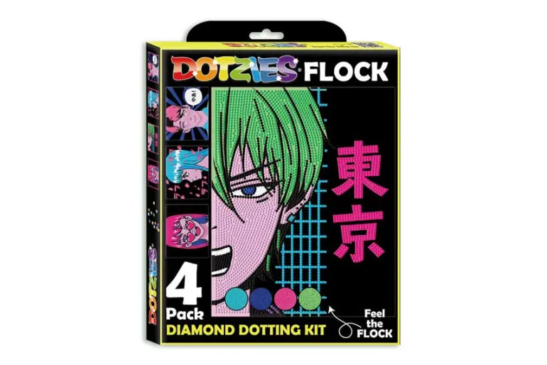Diamond Dotz DOTZIES Neon Flock Kit – Anime 4pc Set