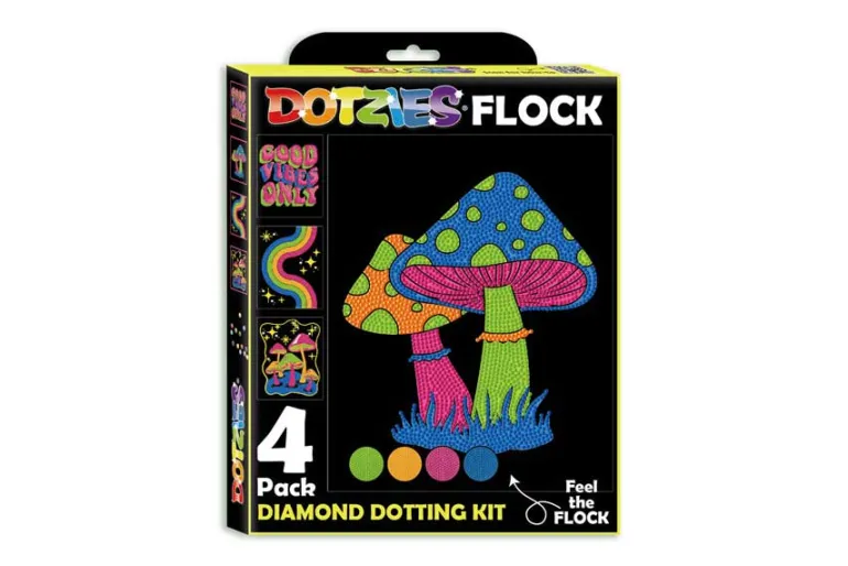 Diamond Dotz DOTZIES Neon Flock Kit – Good Vibes 4pc Set