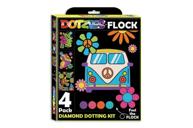 Diamond Dotz DOTZIES Neon Flock Kit – Peace & Love 4pc Set