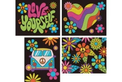 Diamond Dotz DOTZIES Neon Flock Kit – Peace & Love 4pc Set