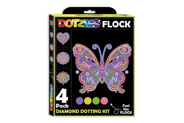 Diamond Dotz DOTZIES Neon Flock Kit – Mandalas 4pc Set