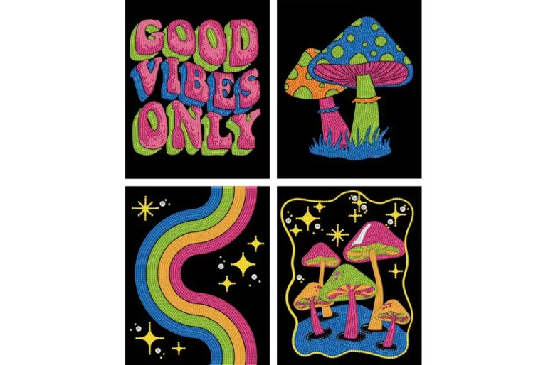 Diamond Dotz DOTZIES Neon Flock Kit – Mandalas 4pc Set