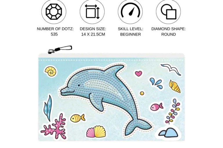 Diamond Dotz DOTZIES Zipper Pouch Kit – Narwhal Love