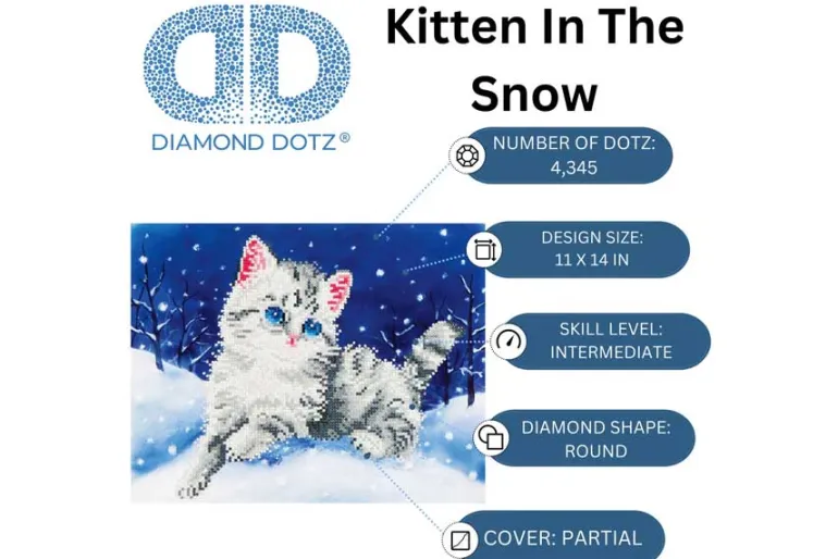 Diamond Dotz Kit – Kitten In The Snow