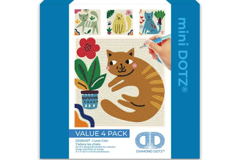 Diamond Dotz Mini Dotz Kit – I Love Cats 4pc Set