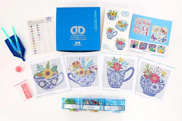 Diamond Dotz Mini Dotz Kit – Teatime Posies 4pc Set