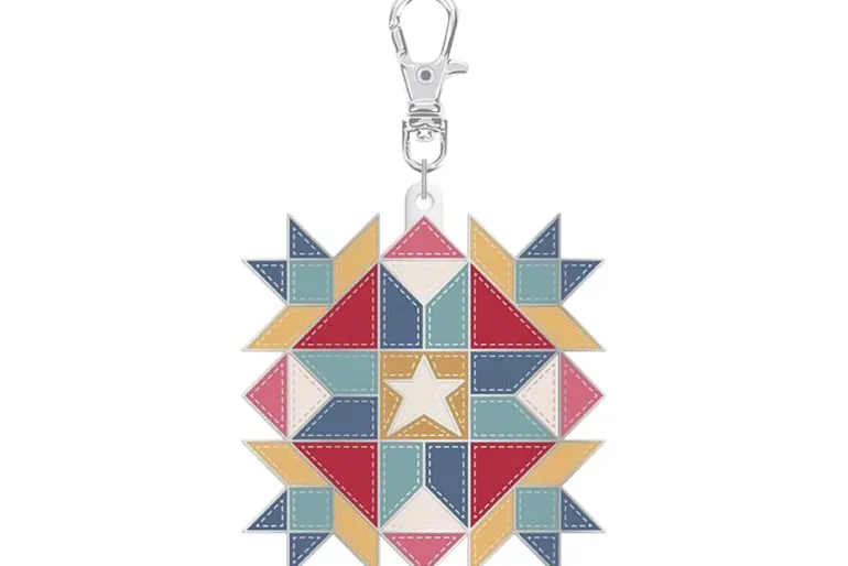 Diamond Star Quilt Block Enamel Zipper Pull Charm