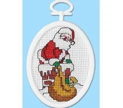 Down the Chimney 2.25-inch x 2.75 inch Mini Cross Stitch Kit #1060