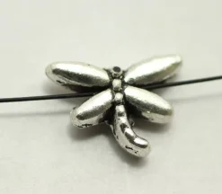 Dragonfly Bead- Antique Silver Plated (Metal Alloy)