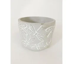 Dragonfly Concrete Pot Vase