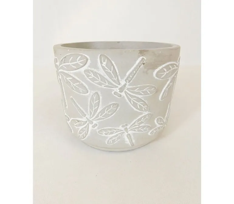 Dragonfly Concrete Pot Vase