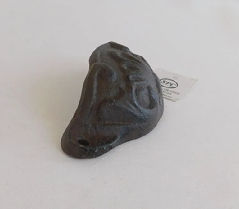 Drawer Pull Scoop Scroll Design – Brown Rust with Black Accents