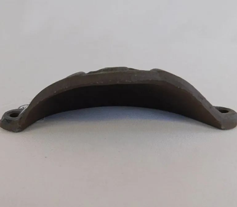 Drawer Pull Scoop Scroll Design – Brown Rust with Black Accents