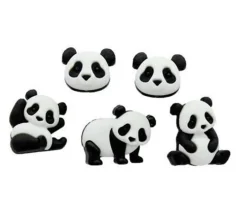Dress It Up Button – Panda Pile – 5 Pieces