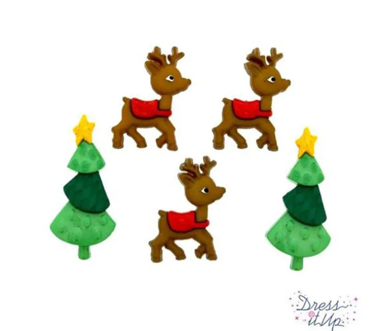 Dress It Up Buttons – Holiday Reindeer Games