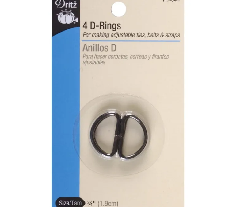 D-Rings 3/4-inch Black 6ct #117-34-1