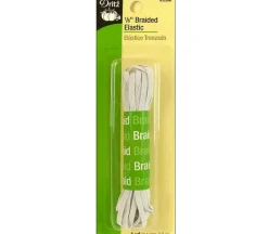Dritz Elastic Braided – 1/8-inch x 4-yard – White