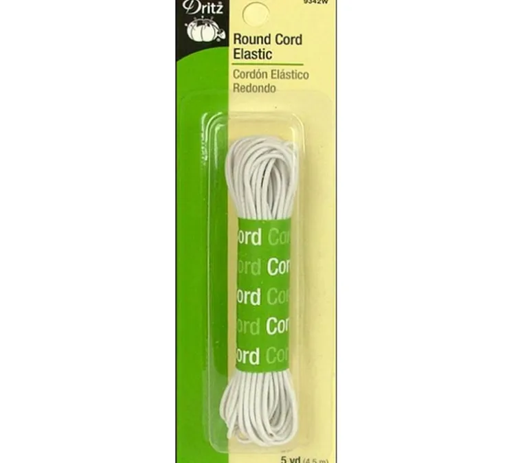 Dritz Elastic Cord – Round – 5-yard – White