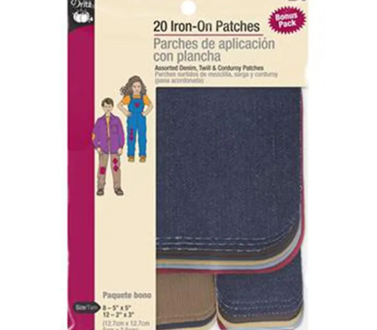 Dritz Iron On Patches – 20 Assorted. #55801-66