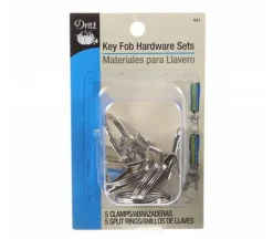 Dritz Key Fob Hardware 1-inch Nickel, 5 sets. #521