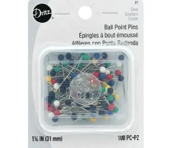 Dritz Pins Ball Point – Large – Plastic Head – Size 20 – 100 Piece