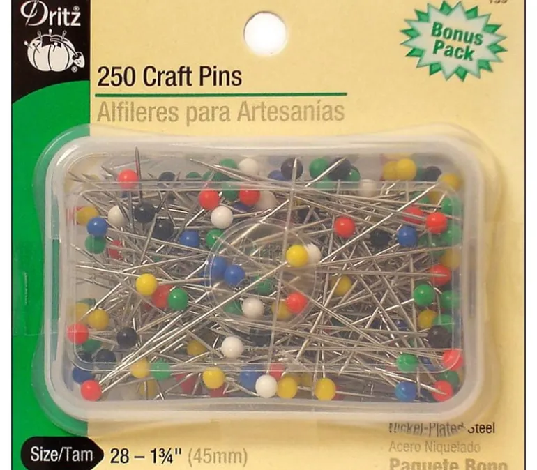 Dritz Pins Craft – Size 28 – 250 Piece – Color Head