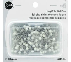 Dritz Pins – Long Color Ball – Size 24 – 1-1/2-inch – White – 250 Piece
