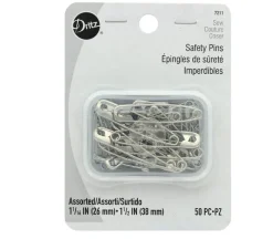 Dritz Safety Pins – Nickel – Assorted Colors – 50 piece