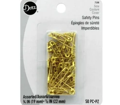 Dritz Safety Pins – Size 0 and 00 – Gold – 50 piece