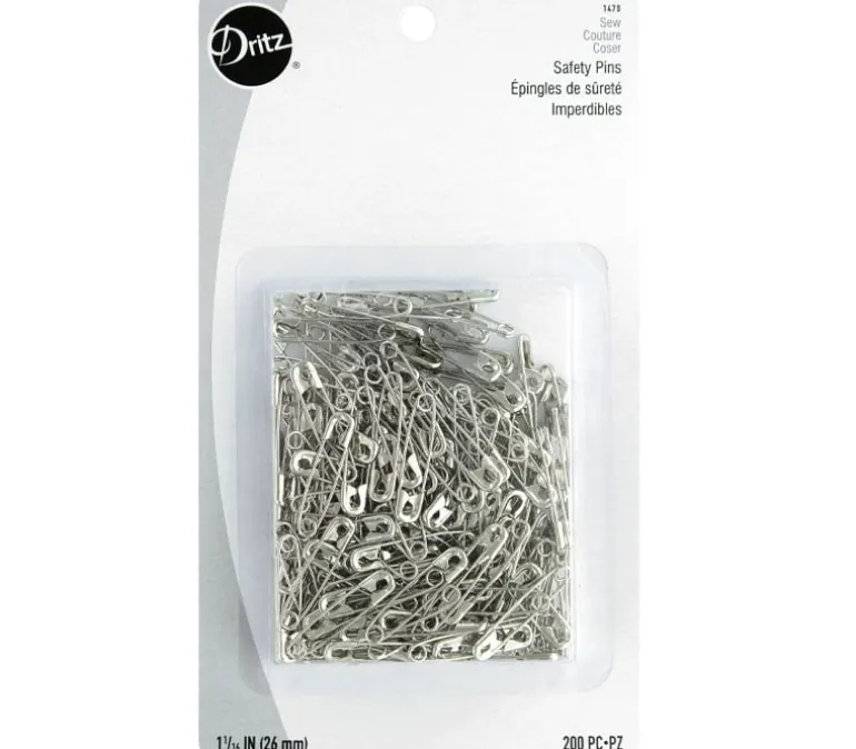 Dritz Safety Pins – Size 1 – Nickel – 200 piece