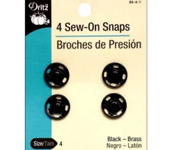 Dritz Sew on Snaps – Black – 4 Piece