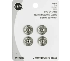 Dritz Sew on Snaps – Nickel – 4 Piece