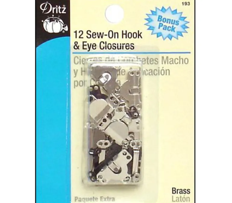 Dritz Skirt Hook and Eye – 12 Piece