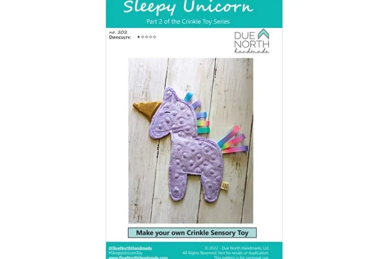 Due North Handmade Unicorn Crinkle Toy Sewing Pattern #DNH