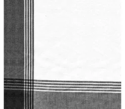 Dunroven House McLeod Border Towel – Taupe on White