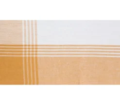Dunroven House McLeod Border Towel – Taupe on White
