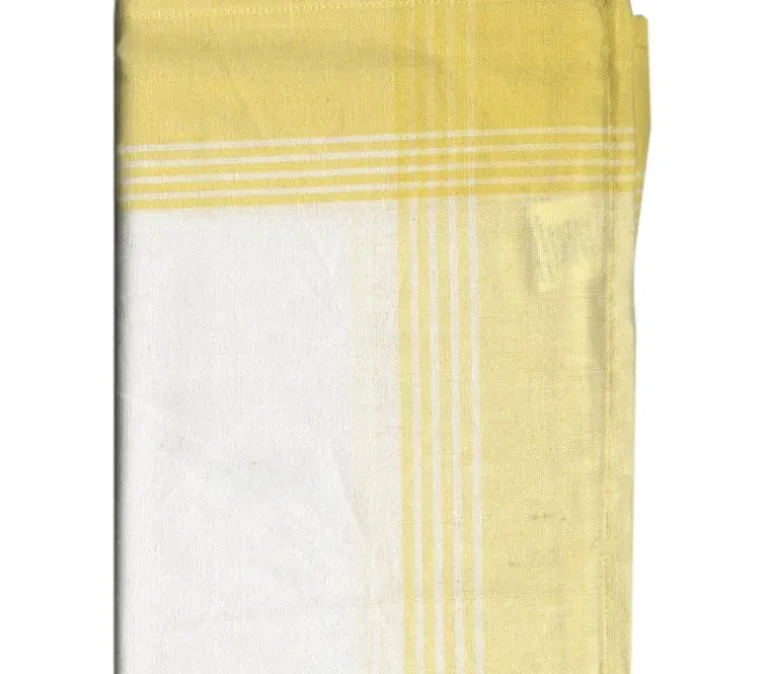 Dunroven House McLeod Border Towel – Lavender on White