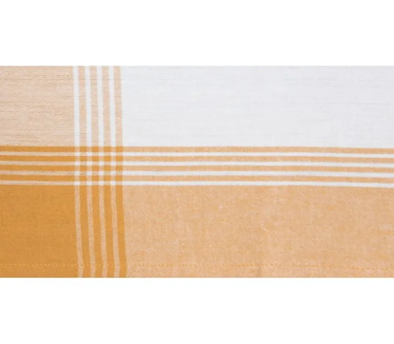 Dunroven House McLeod Border Towel – Pumpkin on White