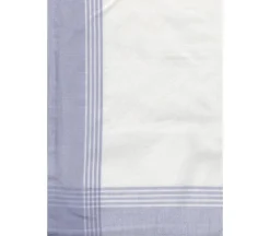 Dunroven House McLeod Border Towel – Grey on White
