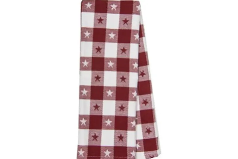 Dunroven House Navy, Chambray & Light Blue Large Check Tea Towel