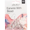 Earwire With Bead – Silver 60 pcs