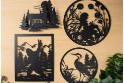 Elegant Metal Crane Wall Art by Sierra Pacific Crafts