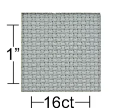 Essentials by Leisure Arts Aida Cloth – 16ct – 15-inch x 18-inch – Light Gray