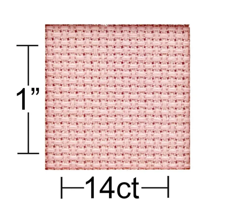 Essentials by Leisure Arts Aida Cloth – 14ct – 15-inch x 18-inch – Medium Pink