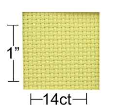 Essentials by Leisure Arts Aida Cloth – 14ct – 15-inch x 18-inch – Yellow