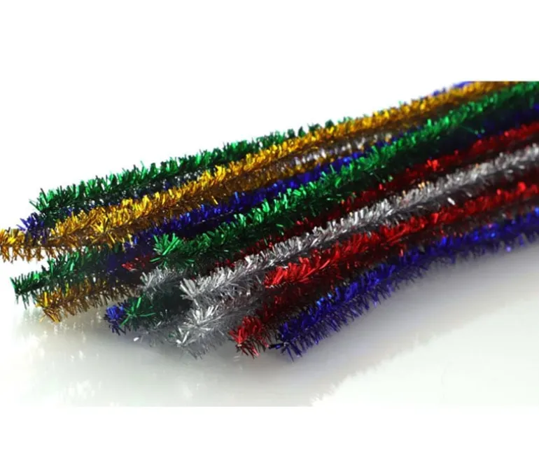 Essentials Chenille Stems – Tinsel Multi Color – 6mm – 25 Piece